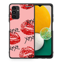 Thumbnail for Θήκη Samsung A04s XOXO Lips από τη Smartfits με σχέδιο στο πίσω μέρος και μαύρο περίβλημα | Samsung A04s XOXO Lips case with colorful back and black bezels