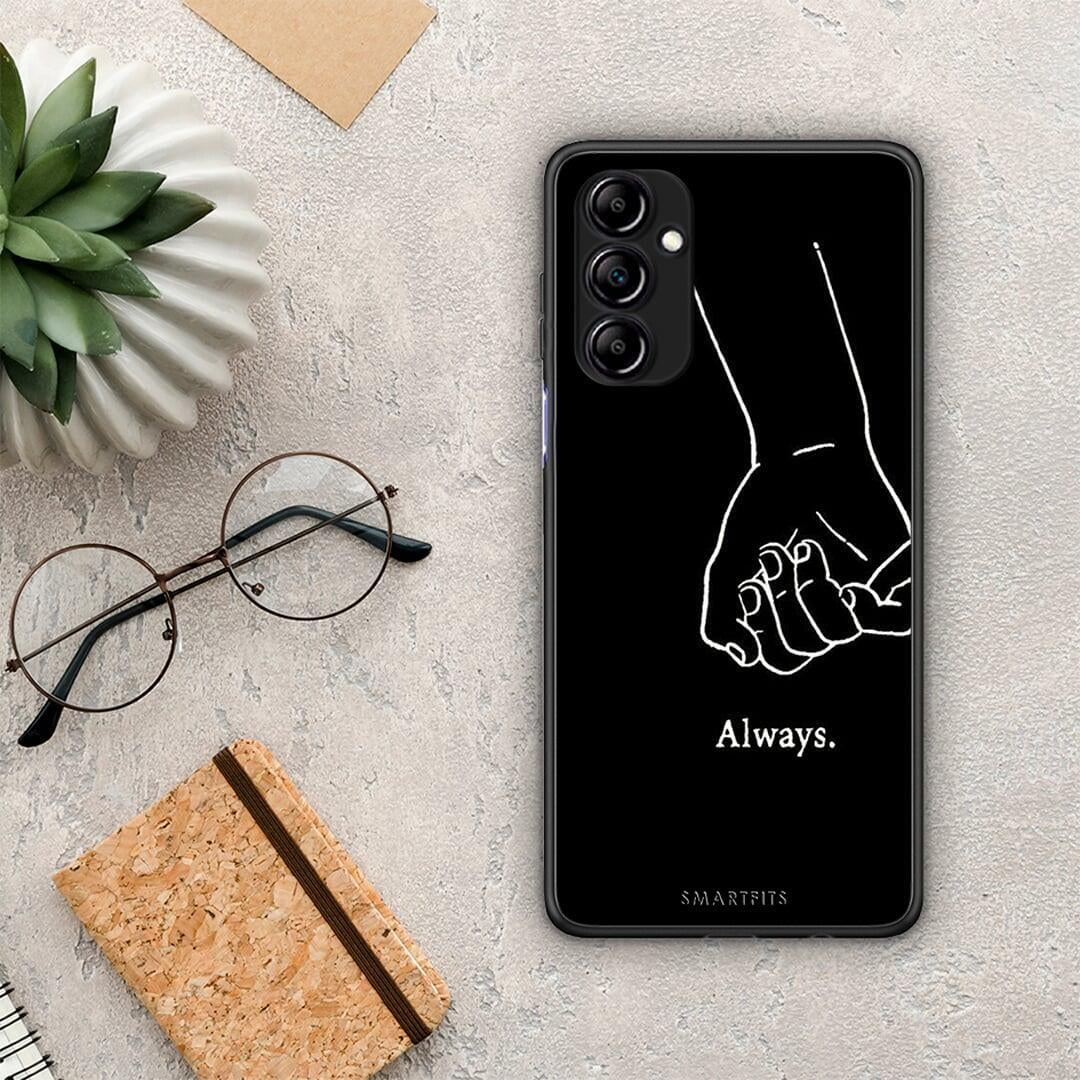 Θήκη Samsung Galaxy A14 / A14 5G Always & Forever 1 από τη Smartfits με σχέδιο στο πίσω μέρος και μαύρο περίβλημα | Samsung Galaxy A14 / A14 5G Always & Forever 1 Case with Colorful Back and Black Bezels