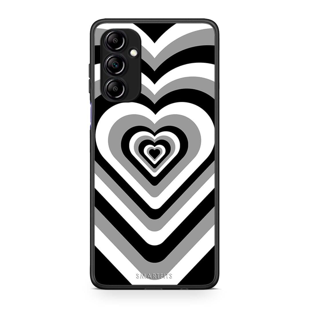 Θήκη Samsung Galaxy A14 / A14 5G Black Hearts από τη Smartfits με σχέδιο στο πίσω μέρος και μαύρο περίβλημα | Samsung Galaxy A14 / A14 5G Black Hearts Case with Colorful Back and Black Bezels