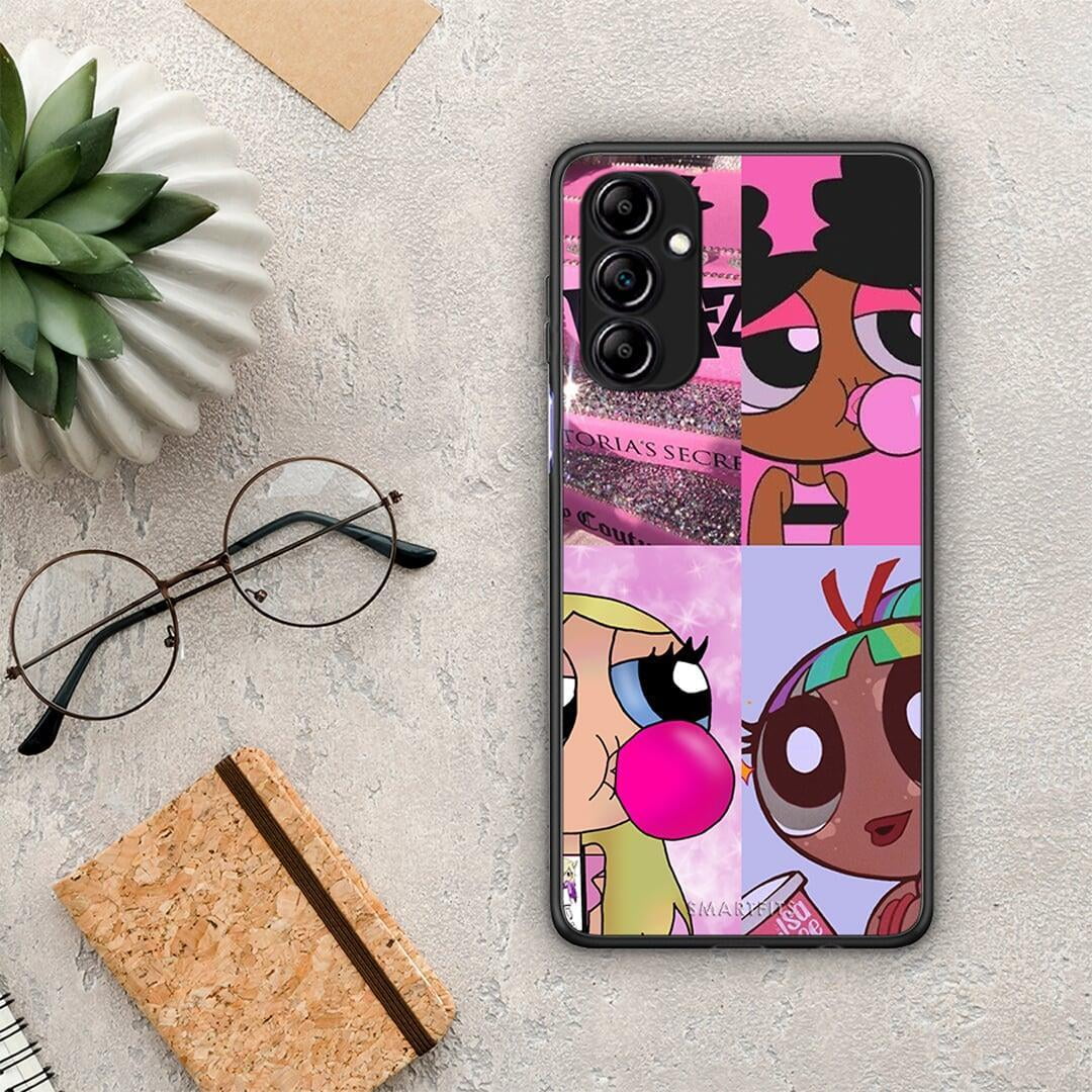 Θήκη Samsung Galaxy A14 / A14 5G Bubble Girls από τη Smartfits με σχέδιο στο πίσω μέρος και μαύρο περίβλημα | Samsung Galaxy A14 / A14 5G Bubble Girls Case with Colorful Back and Black Bezels