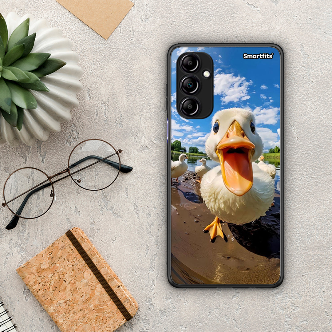 Θήκη Samsung Galaxy A14 / A14 5G Duck Face από τη Smartfits με σχέδιο στο πίσω μέρος και μαύρο περίβλημα | Samsung Galaxy A14 / A14 5G Duck Face Case with Colorful Back and Black Bezels
