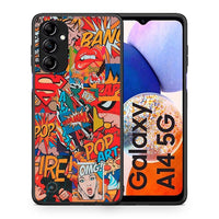 Thumbnail for Θήκη Samsung Galaxy A14 / A14 5G PopArt OMG από τη Smartfits με σχέδιο στο πίσω μέρος και μαύρο περίβλημα | Samsung Galaxy A14 / A14 5G PopArt OMG Case with Colorful Back and Black Bezels