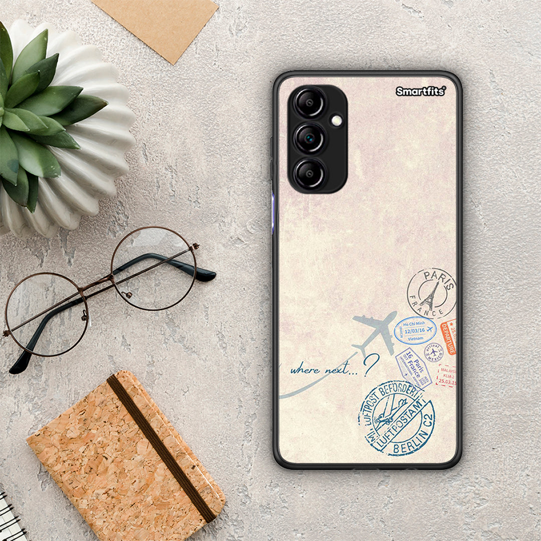Θήκη Samsung Galaxy A14 / A14 5G Where Next από τη Smartfits με σχέδιο στο πίσω μέρος και μαύρο περίβλημα | Samsung Galaxy A14 / A14 5G Where Next Case with Colorful Back and Black Bezels