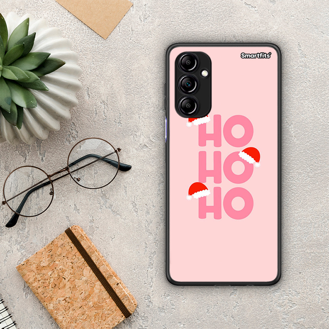 Θήκη Samsung Galaxy A14 / A14 5G Xmas Ho Ho Ho από τη Smartfits με σχέδιο στο πίσω μέρος και μαύρο περίβλημα | Samsung Galaxy A14 / A14 5G Xmas Ho Ho Ho Case with Colorful Back and Black Bezels