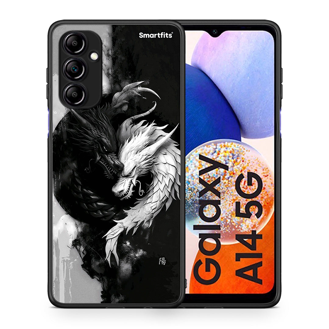Θήκη Samsung Galaxy A14 / A14 5G Yin Yang από τη Smartfits με σχέδιο στο πίσω μέρος και μαύρο περίβλημα | Samsung Galaxy A14 / A14 5G Yin Yang Case with Colorful Back and Black Bezels