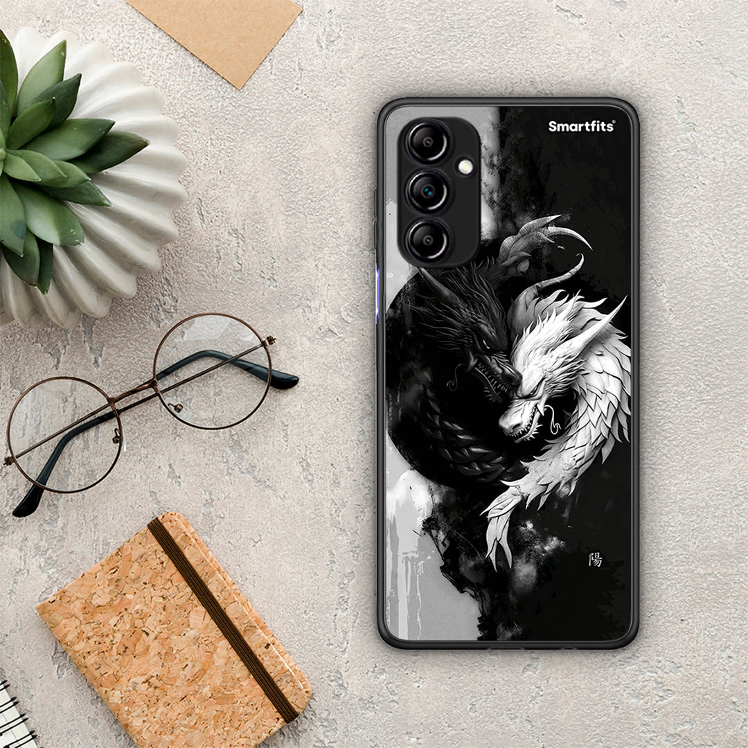 Θήκη Samsung Galaxy A14 / A14 5G Yin Yang από τη Smartfits με σχέδιο στο πίσω μέρος και μαύρο περίβλημα | Samsung Galaxy A14 / A14 5G Yin Yang Case with Colorful Back and Black Bezels