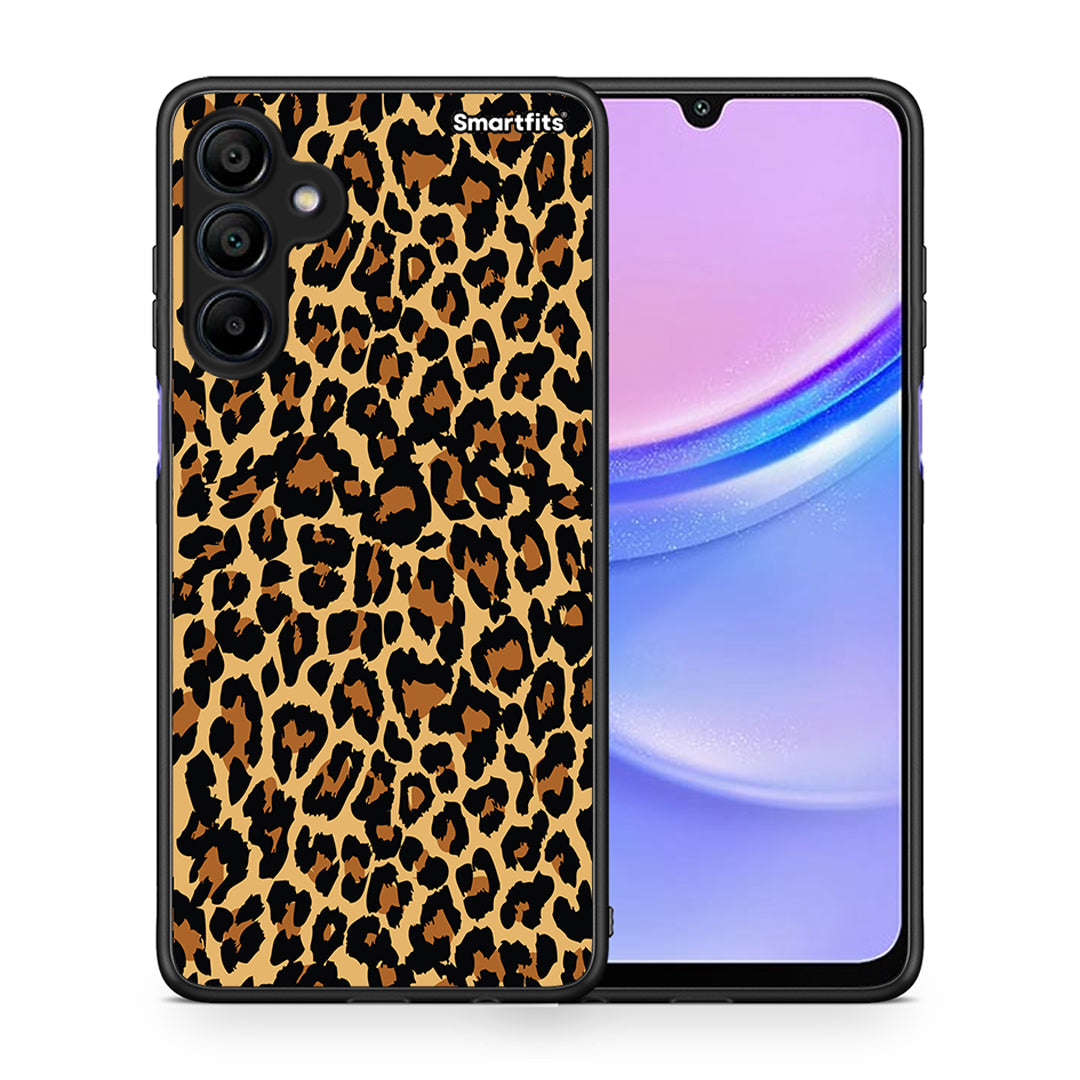 Θήκη Samsung Galaxy A15 4G Leopard Animal από τη Smartfits με σχέδιο στο πίσω μέρος και μαύρο περίβλημα | Samsung Galaxy A15 4G Leopard Animal case with colorful back and black bezels
