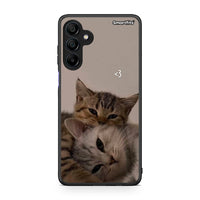 Thumbnail for Samsung Galaxy A15 4G Cats In Love Θήκη από τη Smartfits με σχέδιο στο πίσω μέρος και μαύρο περίβλημα | Smartphone case with colorful back and black bezels by Smartfits