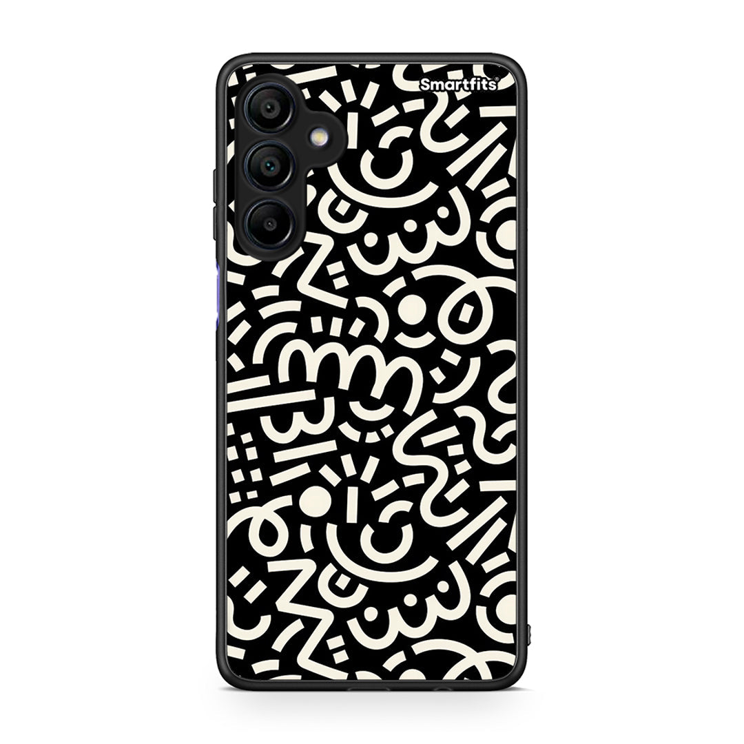Samsung Galaxy A15 4G Doodle Art Θήκη από τη Smartfits με σχέδιο στο πίσω μέρος και μαύρο περίβλημα | Smartphone case with colorful back and black bezels by Smartfits
