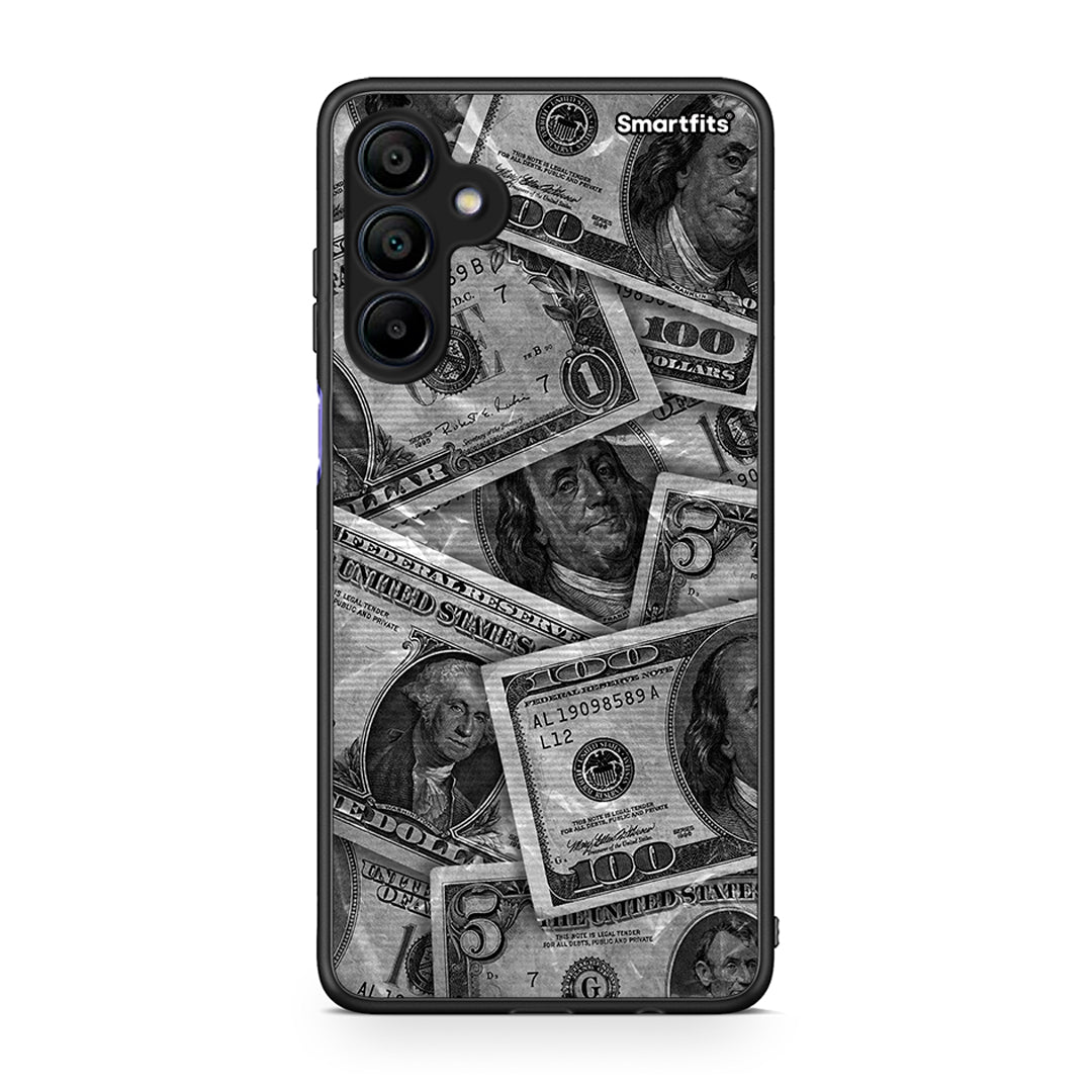 Samsung Galaxy A15 4G Money Dollars θήκη από τη Smartfits με σχέδιο στο πίσω μέρος και μαύρο περίβλημα | Smartphone case with colorful back and black bezels by Smartfits