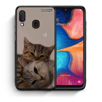 Thumbnail for Θήκη Samsung Galaxy A30 Cats In Love από τη Smartfits με σχέδιο στο πίσω μέρος και μαύρο περίβλημα | Samsung Galaxy A30 Cats In Love case with colorful back and black bezels