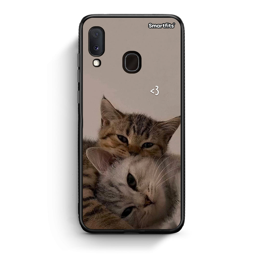 Samsung Galaxy A30 Cats In Love Θήκη από τη Smartfits με σχέδιο στο πίσω μέρος και μαύρο περίβλημα | Smartphone case with colorful back and black bezels by Smartfits
