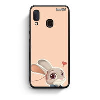 Thumbnail for Samsung A20e Nick Wilde And Judy Hopps Love 2 θήκη από τη Smartfits με σχέδιο στο πίσω μέρος και μαύρο περίβλημα | Smartphone case with colorful back and black bezels by Smartfits