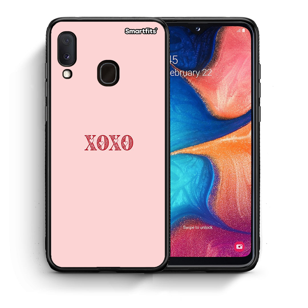 Θήκη Samsung Galaxy A30 XOXO Love από τη Smartfits με σχέδιο στο πίσω μέρος και μαύρο περίβλημα | Samsung Galaxy A30 XOXO Love case with colorful back and black bezels
