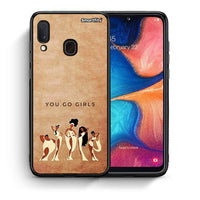 Thumbnail for Θήκη Samsung Galaxy A30 You Go Girl από τη Smartfits με σχέδιο στο πίσω μέρος και μαύρο περίβλημα | Samsung Galaxy A30 You Go Girl case with colorful back and black bezels