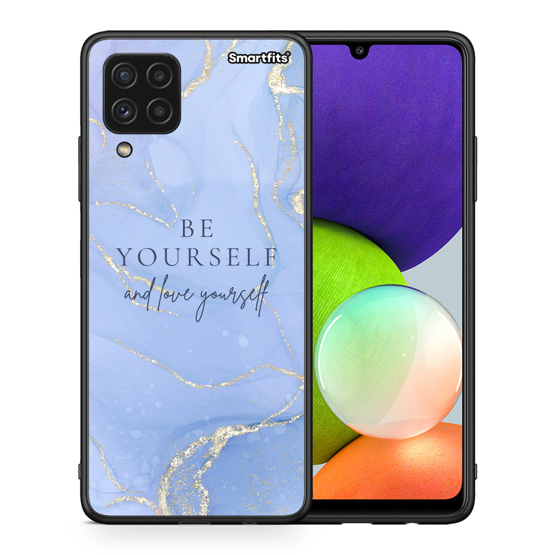 Θήκη Samsung A22 4G Be Yourself από τη Smartfits με σχέδιο στο πίσω μέρος και μαύρο περίβλημα | Samsung A22 4G Be Yourself case with colorful back and black bezels