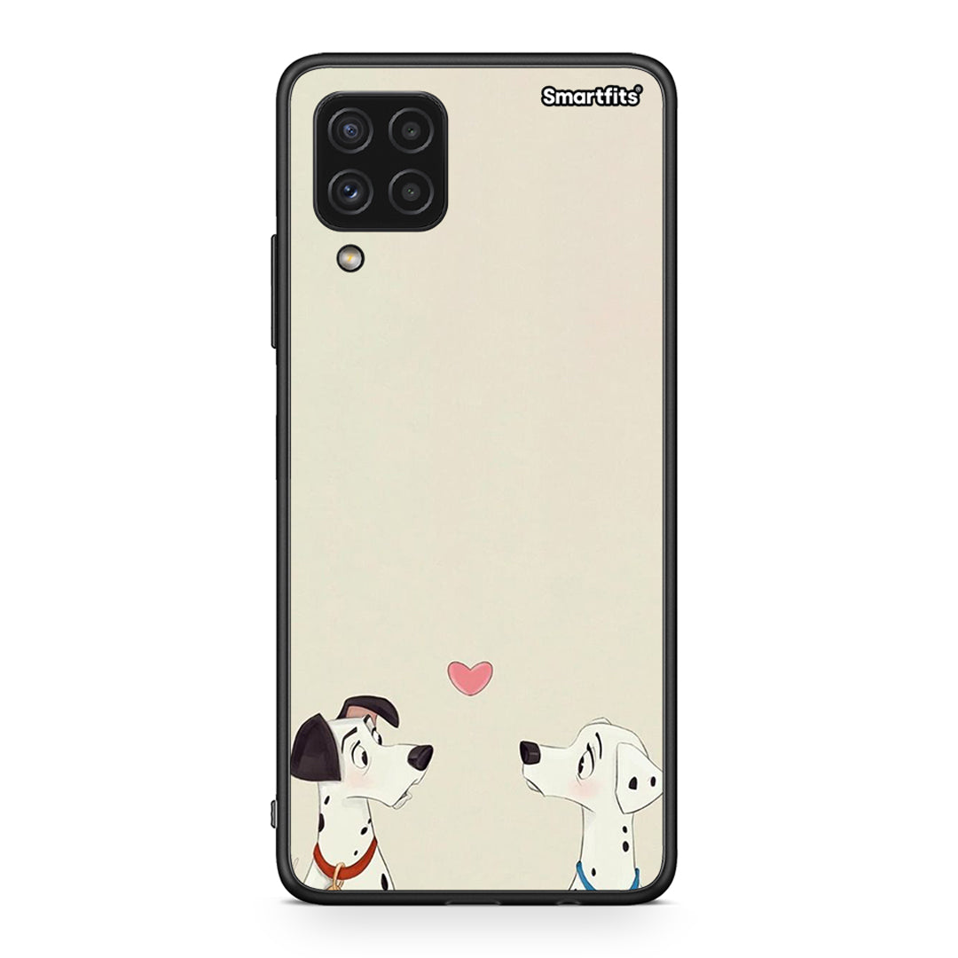 Samsung A22 4G Dalmatians Love θήκη από τη Smartfits με σχέδιο στο πίσω μέρος και μαύρο περίβλημα | Smartphone case with colorful back and black bezels by Smartfits