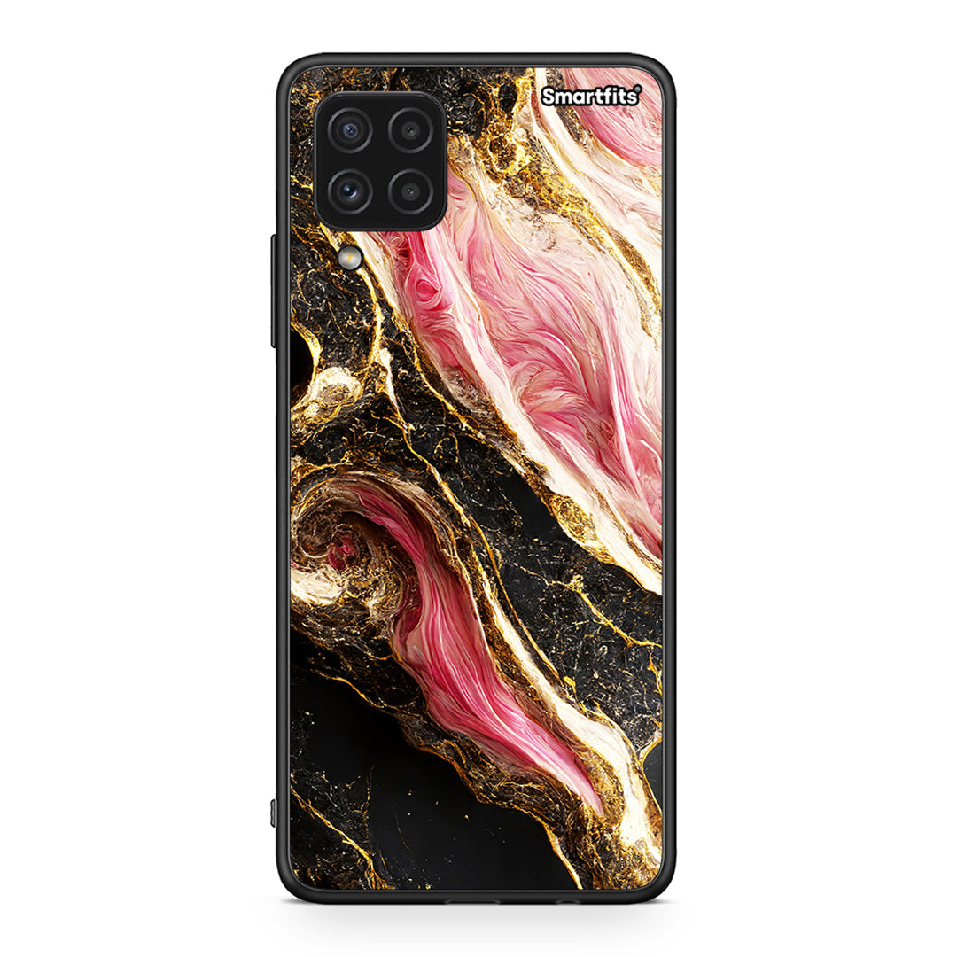 Samsung A22 4G Glamorous Pink Marble θήκη από τη Smartfits με σχέδιο στο πίσω μέρος και μαύρο περίβλημα | Smartphone case with colorful back and black bezels by Smartfits