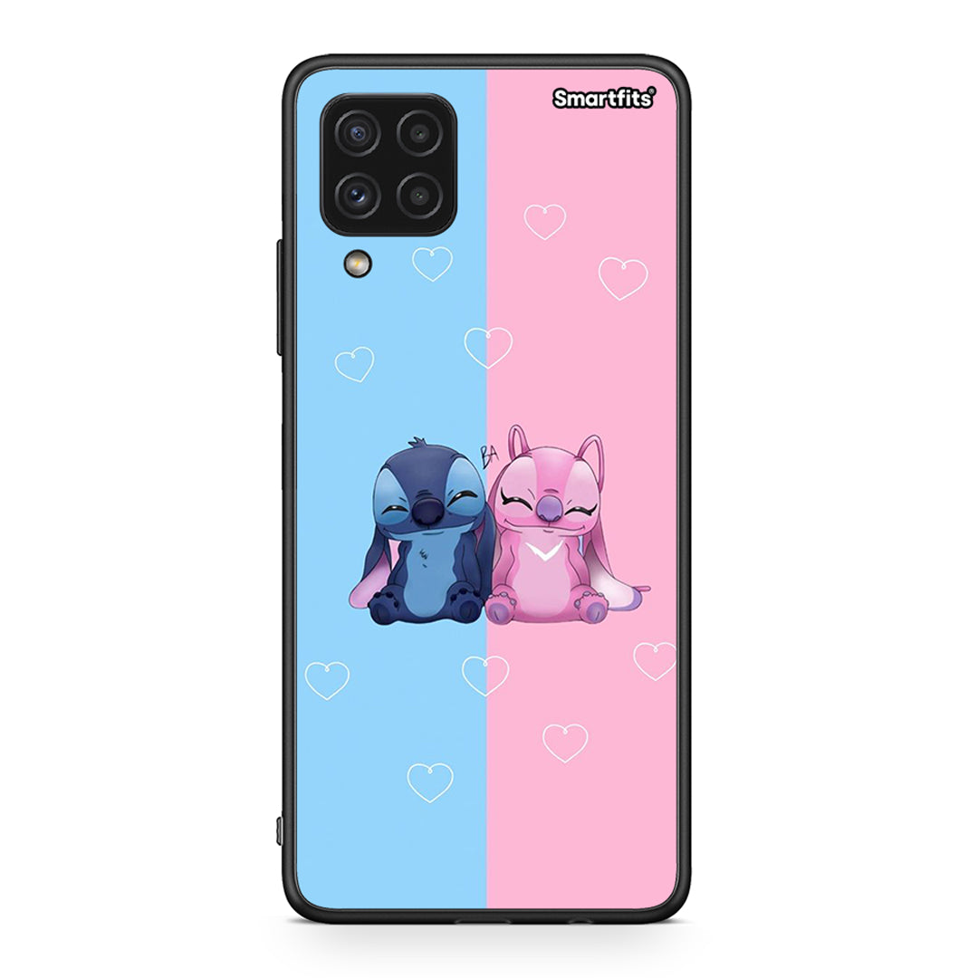 Samsung A22 4G Stitch And Angel θήκη από τη Smartfits με σχέδιο στο πίσω μέρος και μαύρο περίβλημα | Smartphone case with colorful back and black bezels by Smartfits
