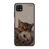 Thumbnail for Samsung A22 5G Cats In Love Θήκη από τη Smartfits με σχέδιο στο πίσω μέρος και μαύρο περίβλημα | Smartphone case with colorful back and black bezels by Smartfits