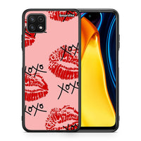 Thumbnail for Θήκη Samsung A22 5G XOXO Lips από τη Smartfits με σχέδιο στο πίσω μέρος και μαύρο περίβλημα | Samsung A22 5G XOXO Lips case with colorful back and black bezels
