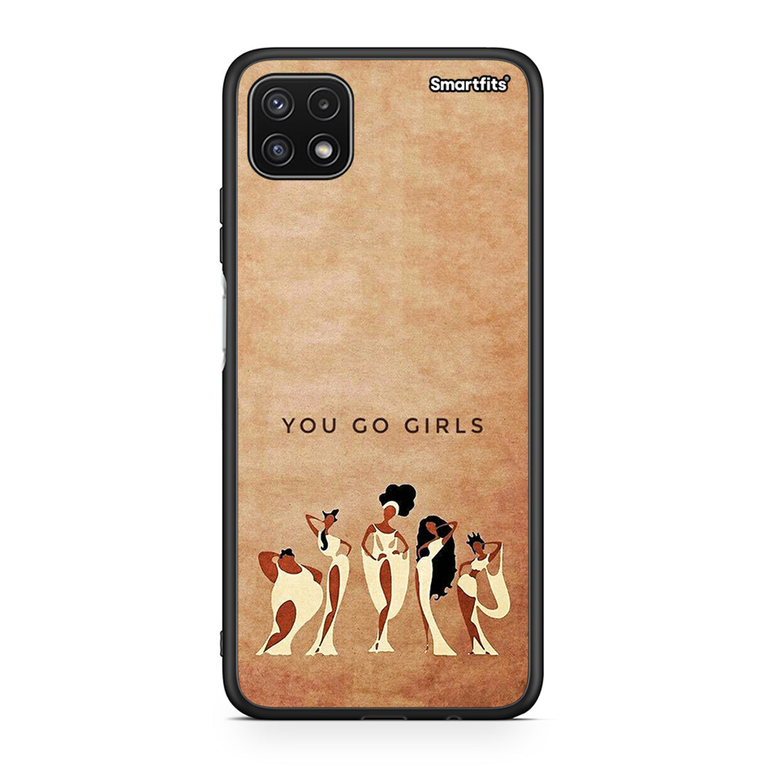 Samsung A22 5G You Go Girl θήκη από τη Smartfits με σχέδιο στο πίσω μέρος και μαύρο περίβλημα | Smartphone case with colorful back and black bezels by Smartfits