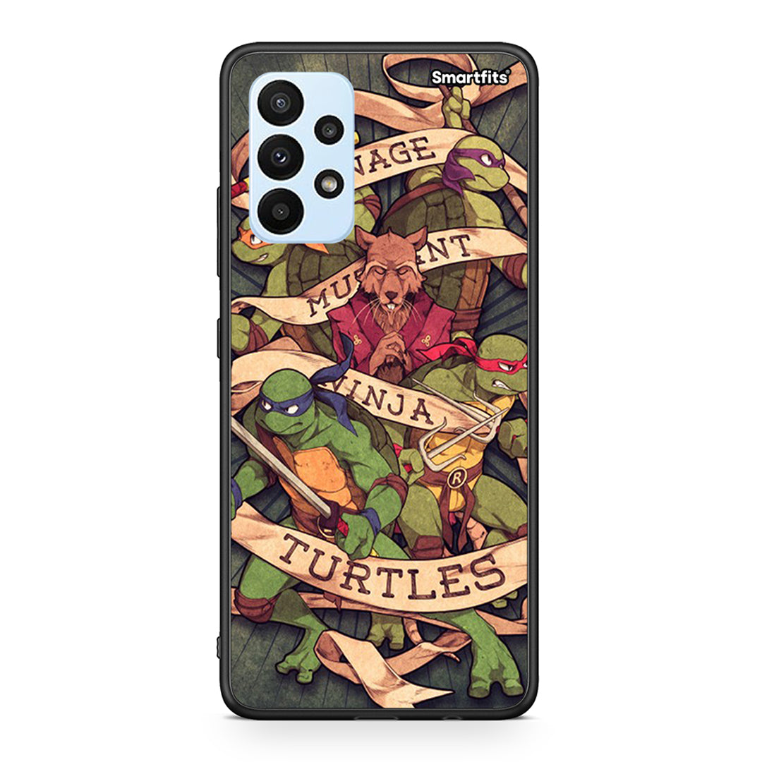 Samsung A23 Ninja Turtles θήκη από τη Smartfits με σχέδιο στο πίσω μέρος και μαύρο περίβλημα | Smartphone case with colorful back and black bezels by Smartfits