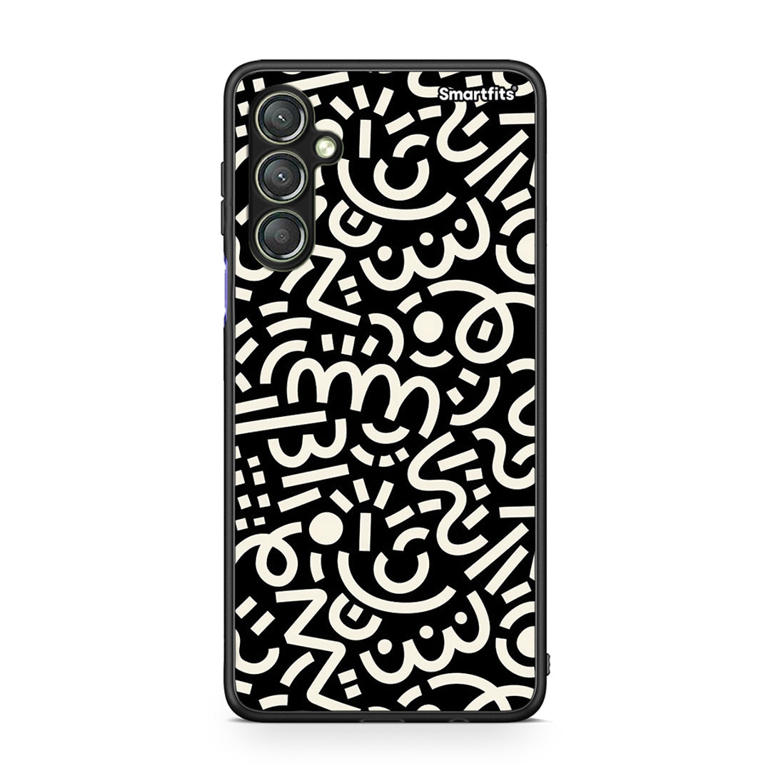 Θήκη Samsung Galaxy A24 4G Doodle Art από τη Smartfits με σχέδιο στο πίσω μέρος και μαύρο περίβλημα | Samsung Galaxy A24 4G Doodle Art Case with Colorful Back and Black Bezels