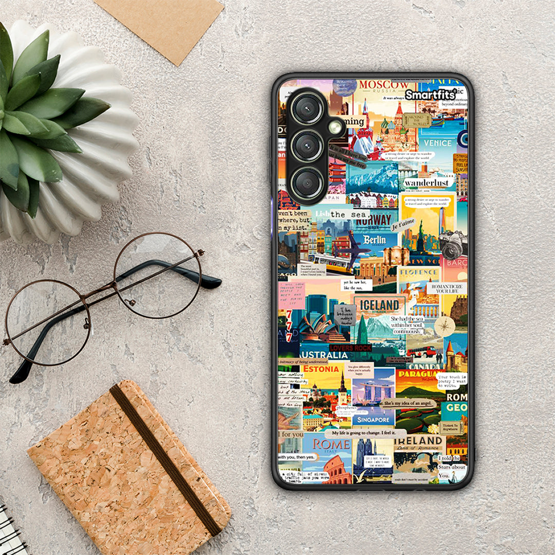 Θήκη Samsung Galaxy A24 4G Live To Travel από τη Smartfits με σχέδιο στο πίσω μέρος και μαύρο περίβλημα | Samsung Galaxy A24 4G Live To Travel Case with Colorful Back and Black Bezels