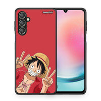 Thumbnail for Θήκη Samsung Galaxy A24 4G Pirate Luffy από τη Smartfits με σχέδιο στο πίσω μέρος και μαύρο περίβλημα | Samsung Galaxy A24 4G Pirate Luffy Case with Colorful Back and Black Bezels