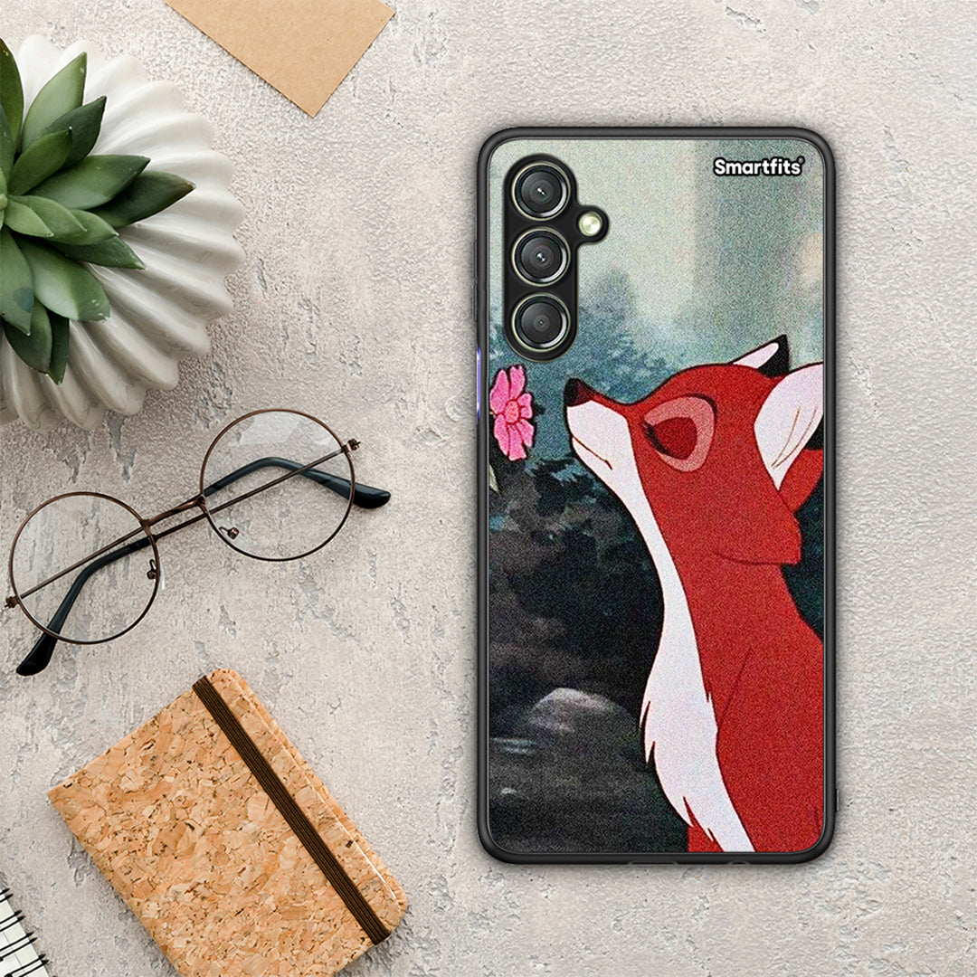 Θήκη Samsung Galaxy A24 4G Tod And Vixey Love 2 από τη Smartfits με σχέδιο στο πίσω μέρος και μαύρο περίβλημα | Samsung Galaxy A24 4G Tod And Vixey Love 2 Case with Colorful Back and Black Bezels