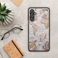 Thumbnail for Θήκη Samsung Galaxy A24 4G World Map από τη Smartfits με σχέδιο στο πίσω μέρος και μαύρο περίβλημα | Samsung Galaxy A24 4G World Map Case with Colorful Back and Black Bezels