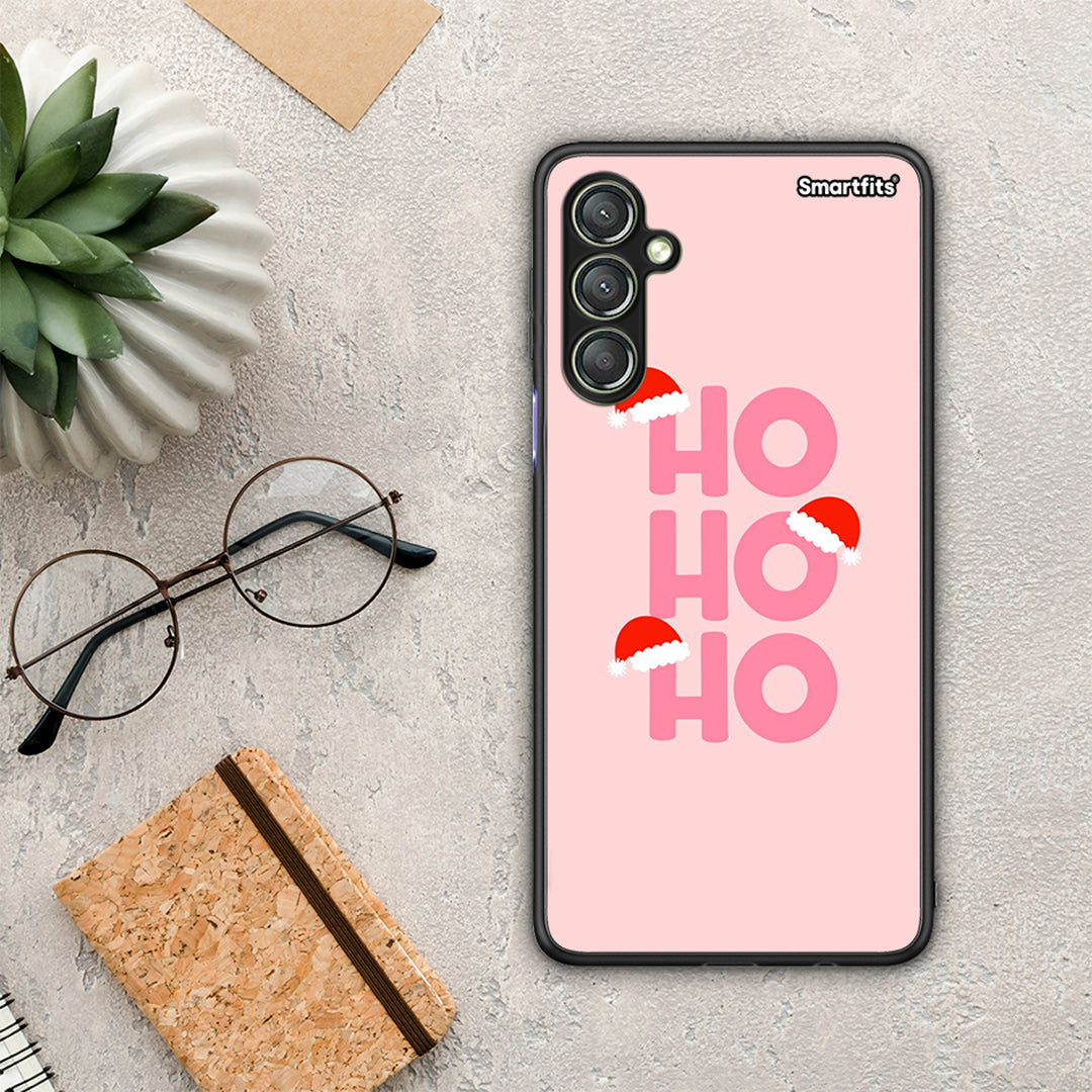Θήκη Samsung Galaxy A24 4G Xmas Ho Ho Ho από τη Smartfits με σχέδιο στο πίσω μέρος και μαύρο περίβλημα | Samsung Galaxy A24 4G Xmas Ho Ho Ho Case with Colorful Back and Black Bezels