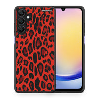 Thumbnail for Θήκη Samsung Galaxy A25 5G Red Leopard Animal από τη Smartfits με σχέδιο στο πίσω μέρος και μαύρο περίβλημα | Samsung Galaxy A25 5G Red Leopard Animal case with colorful back and black bezels