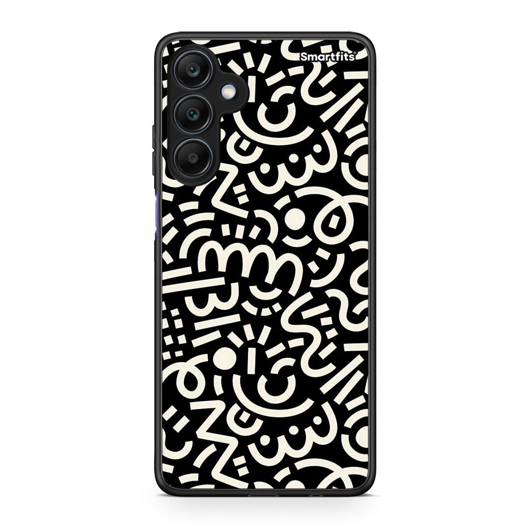 Samsung Galaxy A25 5G Doodle Art Θήκη από τη Smartfits με σχέδιο στο πίσω μέρος και μαύρο περίβλημα | Smartphone case with colorful back and black bezels by Smartfits