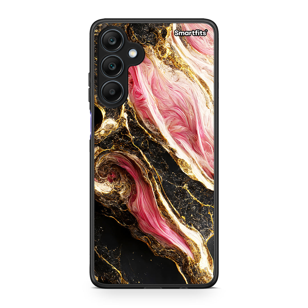 Samsung Galaxy A25 5G Glamorous Pink Marble θήκη από τη Smartfits με σχέδιο στο πίσω μέρος και μαύρο περίβλημα | Smartphone case with colorful back and black bezels by Smartfits