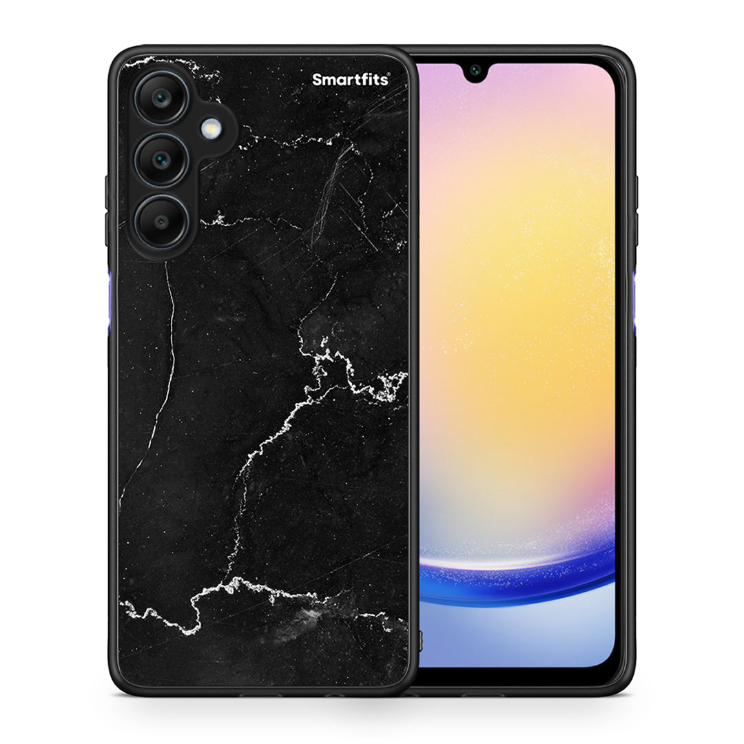Θήκη Samsung Galaxy A25 5G Marble Black από τη Smartfits με σχέδιο στο πίσω μέρος και μαύρο περίβλημα | Samsung Galaxy A25 5G Marble Black case with colorful back and black bezels