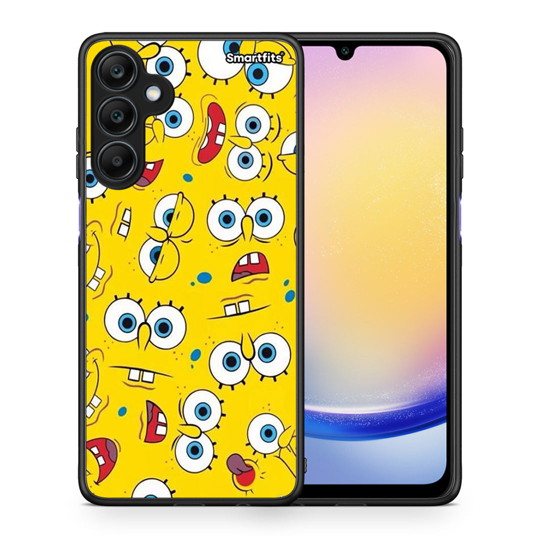 Θήκη Samsung Galaxy A25 5G Sponge PopArt από τη Smartfits με σχέδιο στο πίσω μέρος και μαύρο περίβλημα | Samsung Galaxy A25 5G Sponge PopArt case with colorful back and black bezels