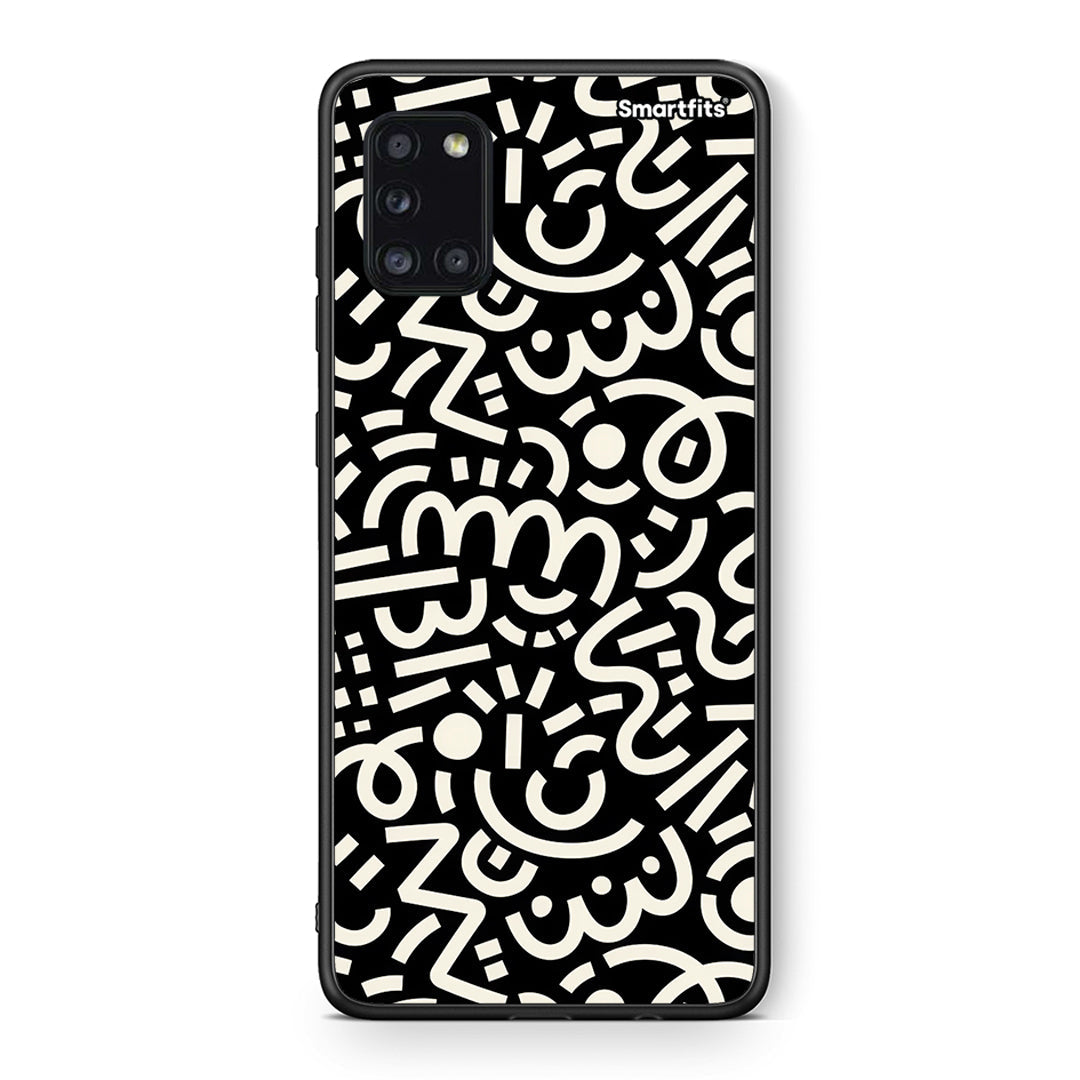 Θήκη Samsung Galaxy A31 Doodle Art από τη Smartfits με σχέδιο στο πίσω μέρος και μαύρο περίβλημα | Samsung Galaxy A31 Doodle Art case with colorful back and black bezels