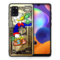 Thumbnail for Θήκη Samsung Galaxy A31 Duck Money από τη Smartfits με σχέδιο στο πίσω μέρος και μαύρο περίβλημα | Samsung Galaxy A31 Duck Money case with colorful back and black bezels