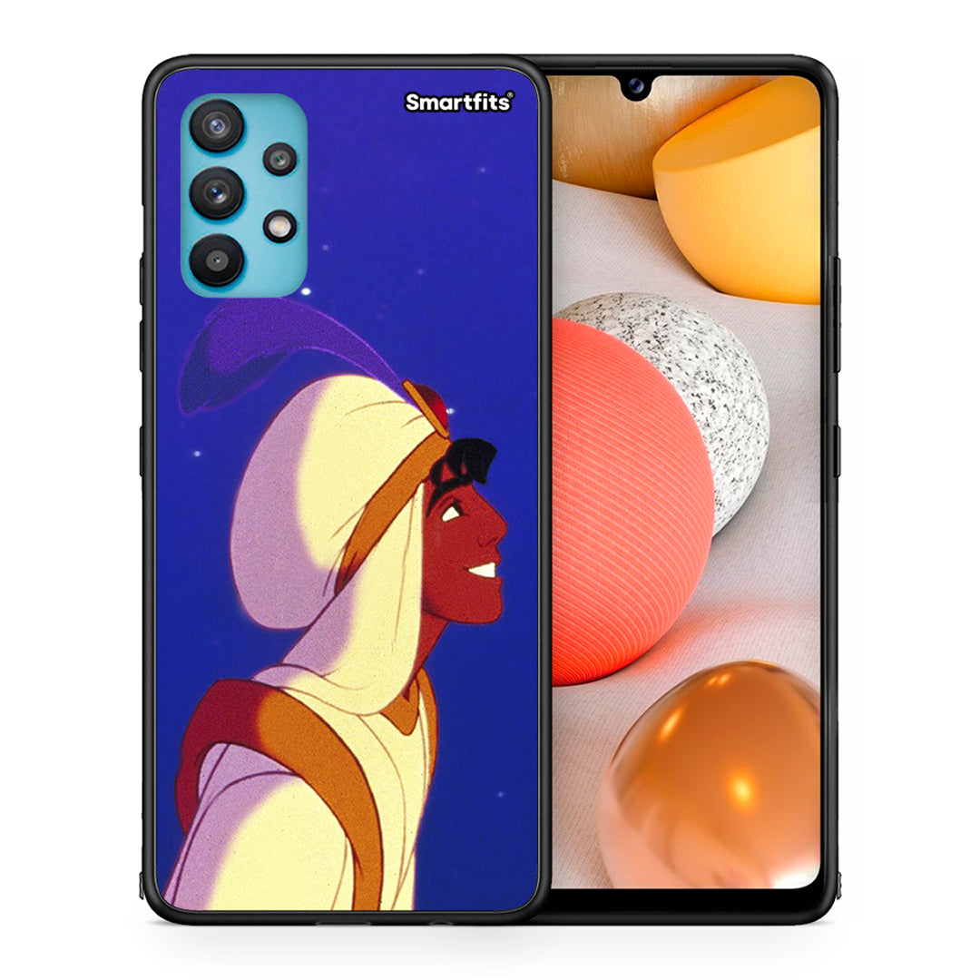Θήκη Samsung Galaxy A32 5G  Alladin And Jasmine Love 1 από τη Smartfits με σχέδιο στο πίσω μέρος και μαύρο περίβλημα | Samsung Galaxy A32 5G  Alladin And Jasmine Love 1 case with colorful back and black bezels