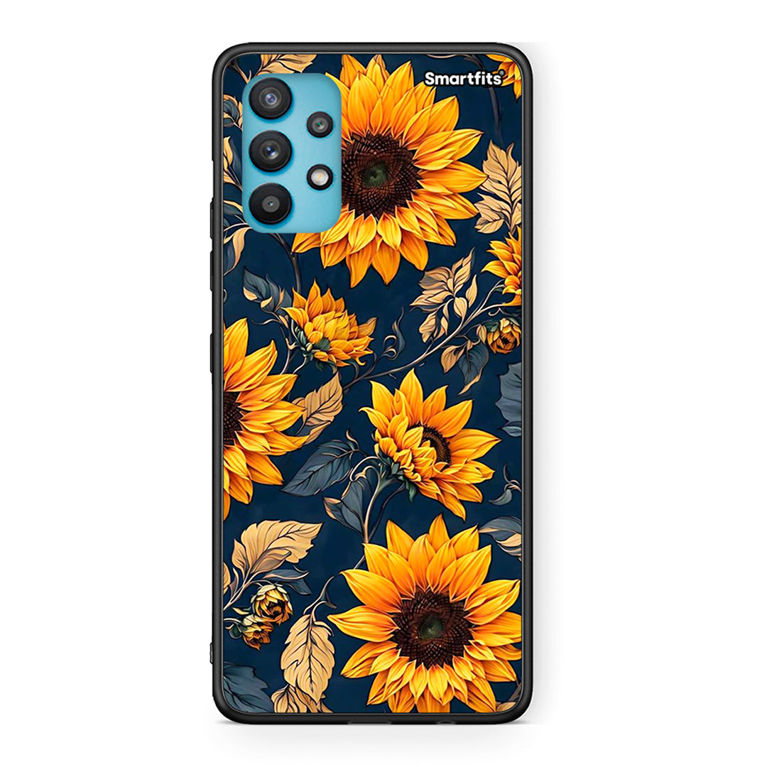 Samsung Galaxy A32 5G Autumn Sunflowers Θήκη από τη Smartfits με σχέδιο στο πίσω μέρος και μαύρο περίβλημα | Smartphone case with colorful back and black bezels by Smartfits