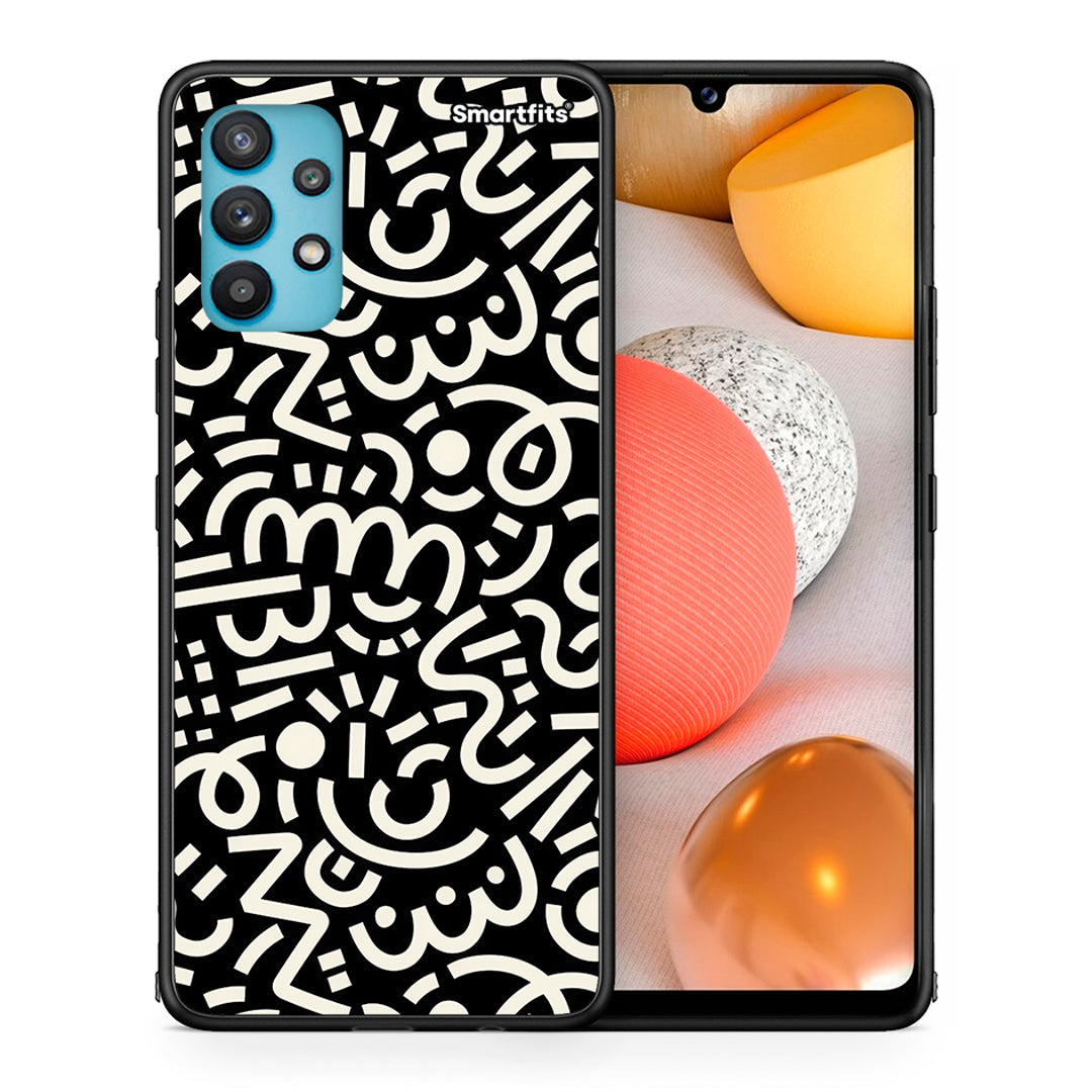 Θήκη Samsung Galaxy A32 5G Doodle Art από τη Smartfits με σχέδιο στο πίσω μέρος και μαύρο περίβλημα | Samsung Galaxy A32 5G Doodle Art case with colorful back and black bezels