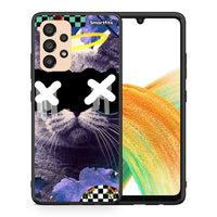 Thumbnail for Θήκη Samsung A33 5G Cat Collage από τη Smartfits με σχέδιο στο πίσω μέρος και μαύρο περίβλημα | Samsung A33 5G Cat Collage case with colorful back and black bezels