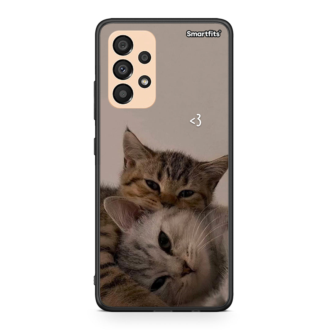 Samsung A33 5G Cats In Love Θήκη από τη Smartfits με σχέδιο στο πίσω μέρος και μαύρο περίβλημα | Smartphone case with colorful back and black bezels by Smartfits