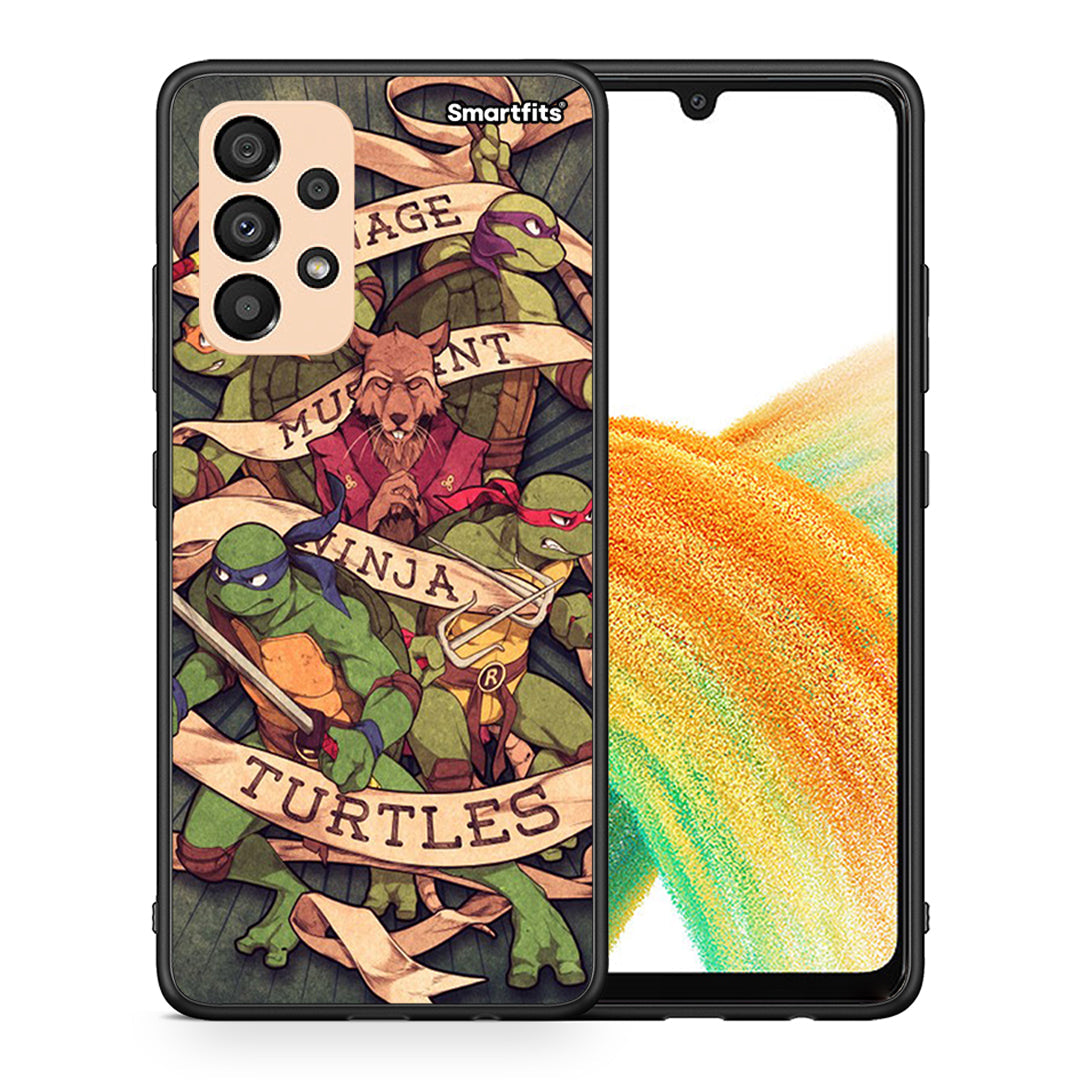 Θήκη Samsung A33 5G Ninja Turtles από τη Smartfits με σχέδιο στο πίσω μέρος και μαύρο περίβλημα | Samsung A33 5G Ninja Turtles case with colorful back and black bezels