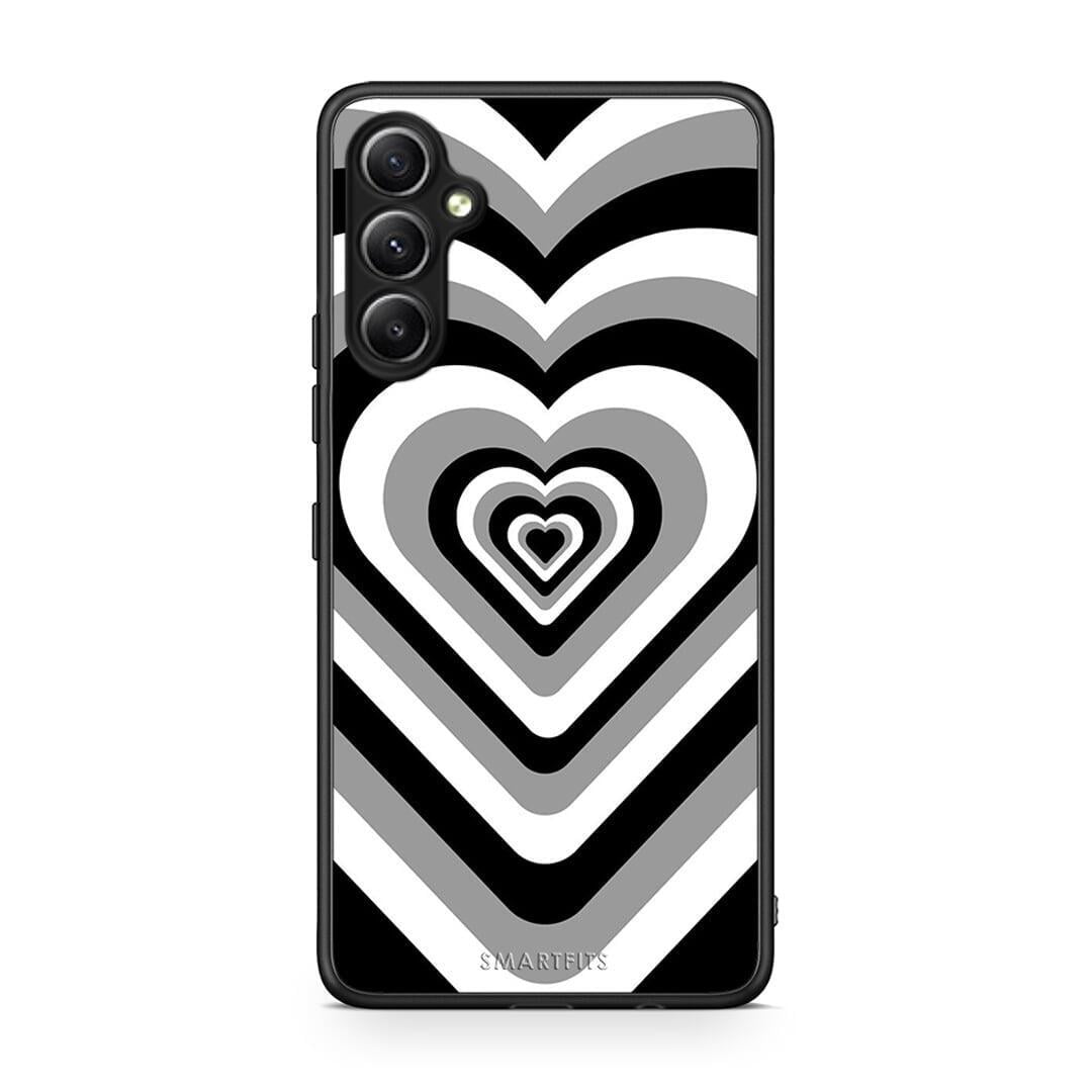 Θήκη Samsung Galaxy A34 Black Hearts από τη Smartfits με σχέδιο στο πίσω μέρος και μαύρο περίβλημα | Samsung Galaxy A34 Black Hearts Case with Colorful Back and Black Bezels