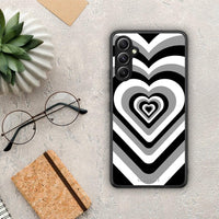 Thumbnail for Θήκη Samsung Galaxy A34 Black Hearts από τη Smartfits με σχέδιο στο πίσω μέρος και μαύρο περίβλημα | Samsung Galaxy A34 Black Hearts Case with Colorful Back and Black Bezels