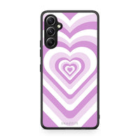 Thumbnail for Θήκη Samsung Galaxy A34 Lilac Hearts από τη Smartfits με σχέδιο στο πίσω μέρος και μαύρο περίβλημα | Samsung Galaxy A34 Lilac Hearts Case with Colorful Back and Black Bezels