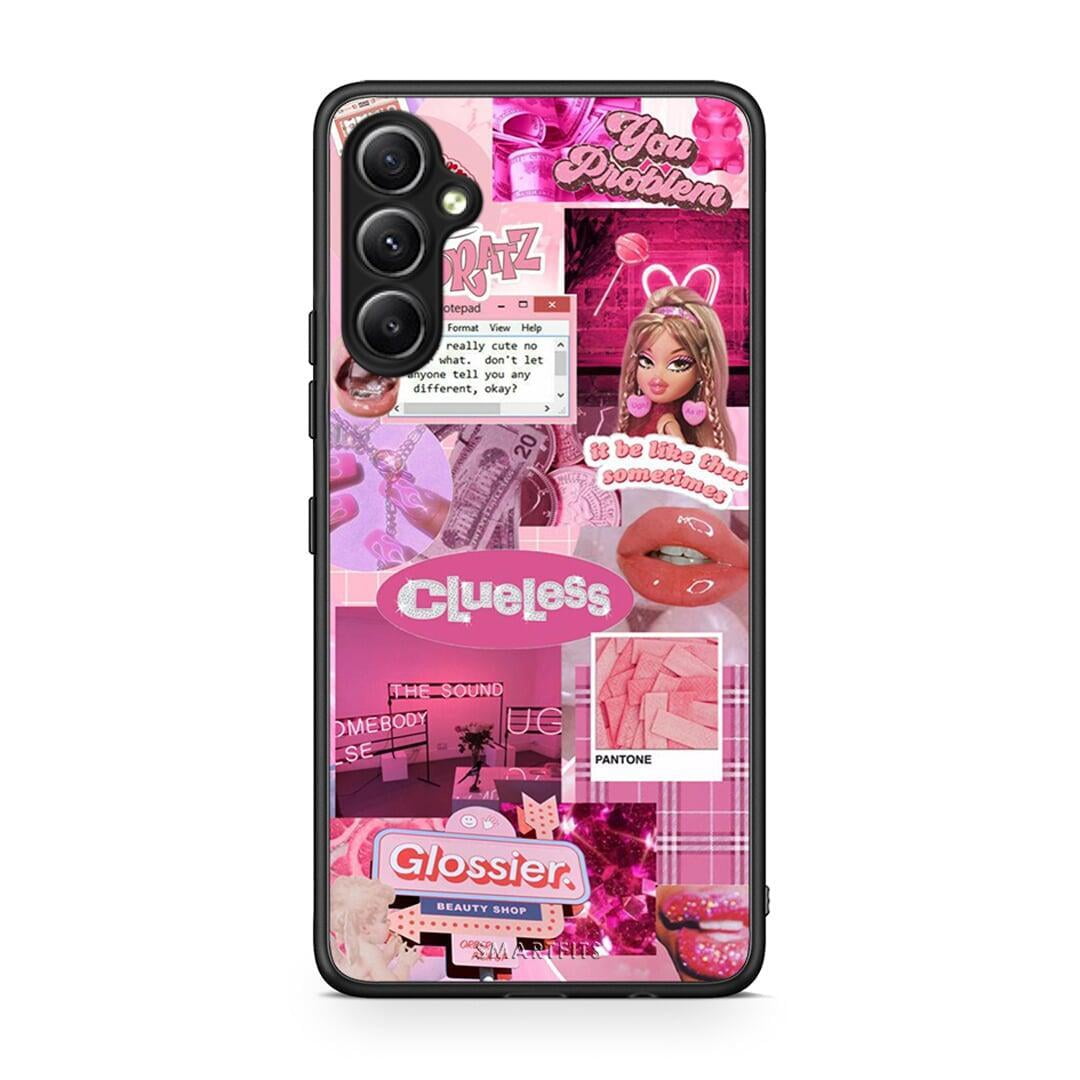 Θήκη Samsung Galaxy A34 Pink Love από τη Smartfits με σχέδιο στο πίσω μέρος και μαύρο περίβλημα | Samsung Galaxy A34 Pink Love Case with Colorful Back and Black Bezels